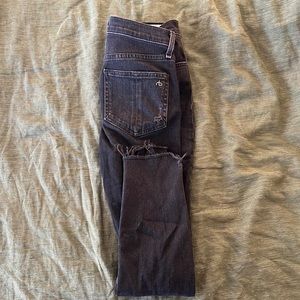 Rag & Bone Black Ripped Skinny Jeans